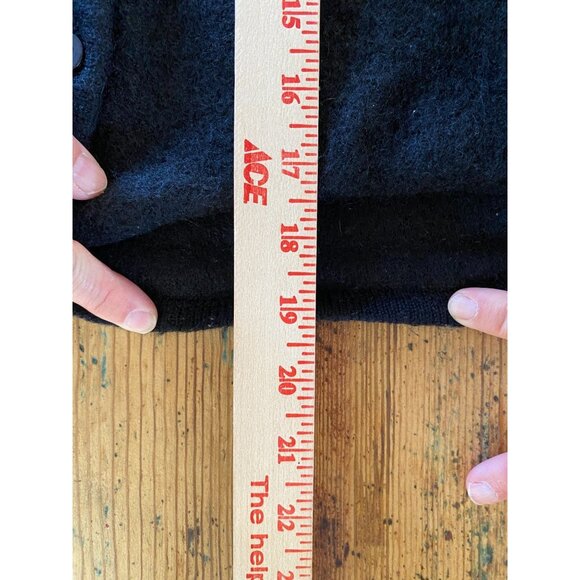 Karen Scott Womens Black 100% Wool Button-Up Long Sleeve Sweater XL Jacket - Picture 7 of 8